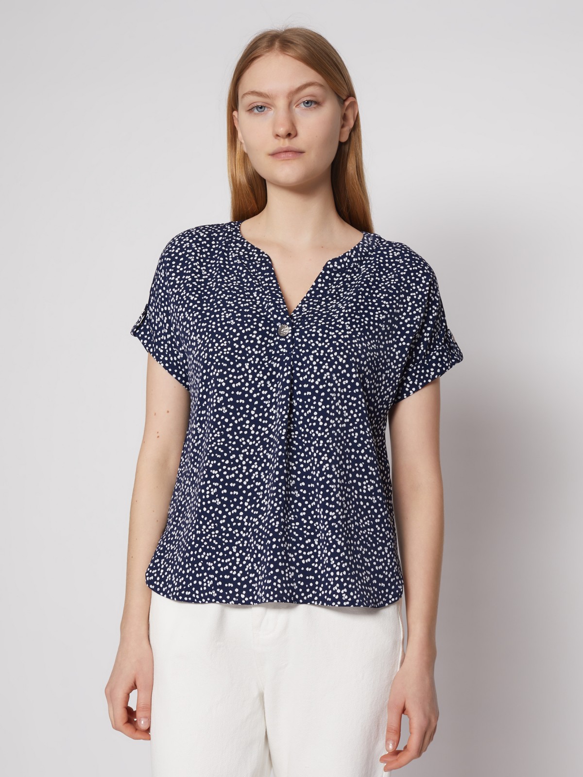 

Блуза женская Zolla 02213128Y112 синяя 2XL, 02213128Y112