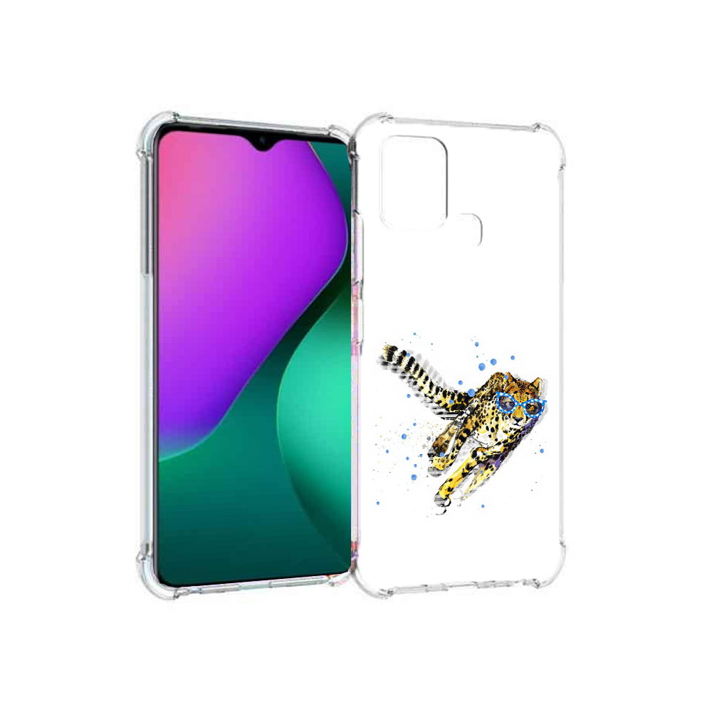 

Чехол MyPads Tocco для Infinix Hot 10 Play гепард в очках, Прозрачный, Tocco