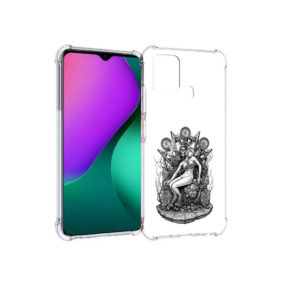 

Чехол MyPads Tocco для Infinix Hot 10 Play девушка на троне, Прозрачный, Tocco