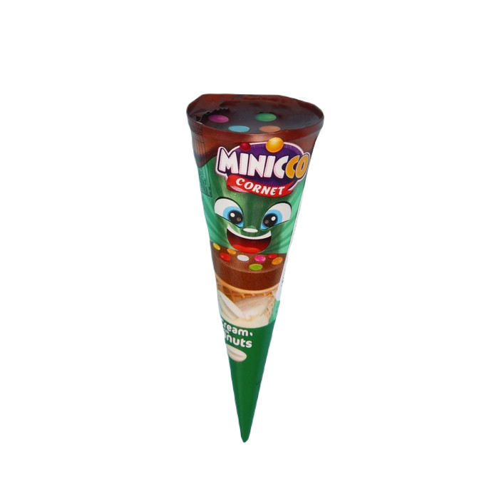 

Вафельный рожок Minicco Cornet Peanut молочный шоколад Арахис, 25 г, Cornet