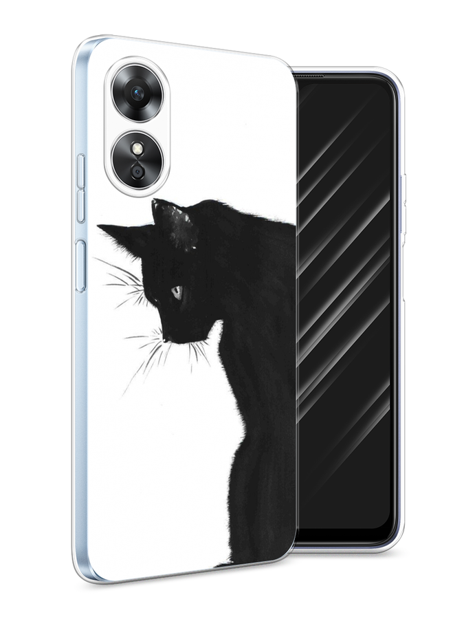 

Чехол Awog на Oppo A17 "Black cat", Черный;белый, 2512050-1