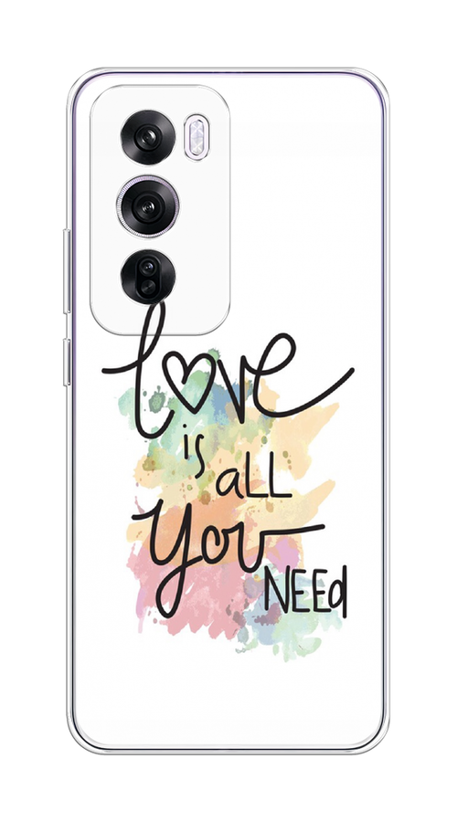 

Чехол на Oppo Reno 12 Pro "Love is all you need", Белый;черный;зеленый, 2517150-1