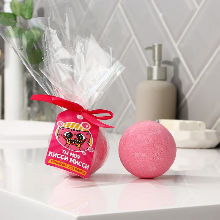 

Бомбочка для ванны Beauty Fox Киси, аромат малины, 130 г, Розовый