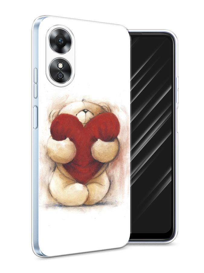 

Чехол Awog на Oppo A17 "Мишка с сердцем 1", Белый;красный;бежевый, 2512050-6
