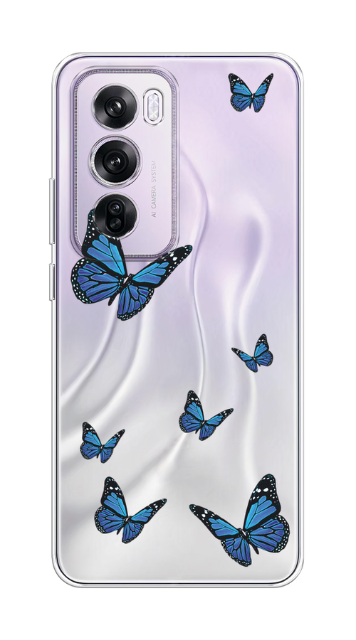 

Чехол на Oppo Reno 12 Pro "Blue butterflies", Синий;черный, 2517150-1