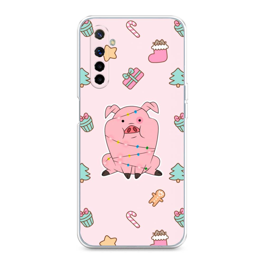 

Чехол на Realme 6 "Розовая свинка", Розовый;зеленый, 252750-5