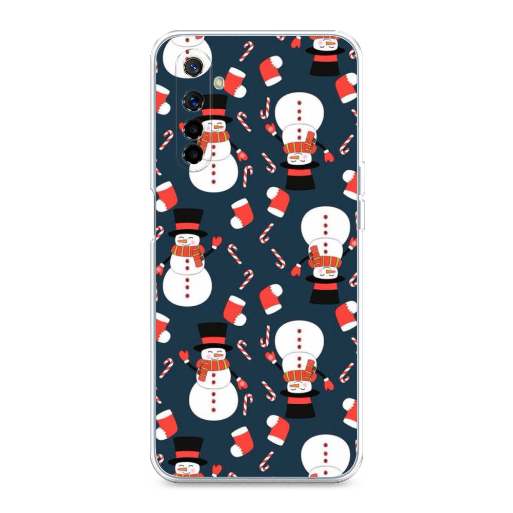 

Чехол на Realme 6 "Синие снеговики", Синий;белый;красный, 252750-5
