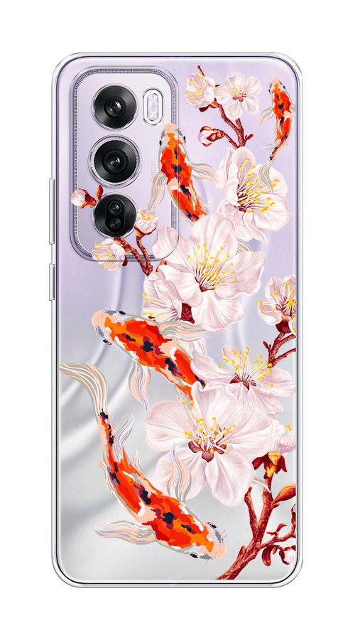 

Чехол на Oppo Reno 12 Pro "Карпы и сакура", Оранжевый;розовый;бежевый;прозрачный, 2517150-1