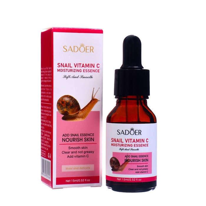 

Сыворотка для лица Sadoer Snail Vitamin C, увлажняющая, с улиткой, 15 мл