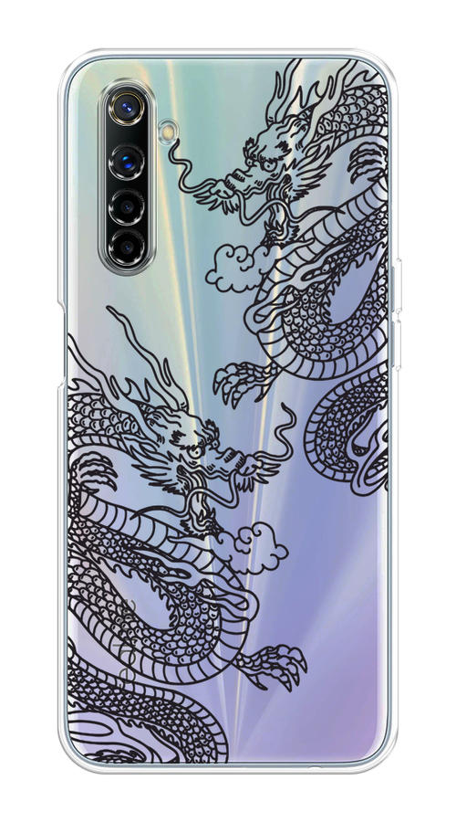 

Чехол на Realme 6 "Два китайских дракона", Серый;черный, 252750-1