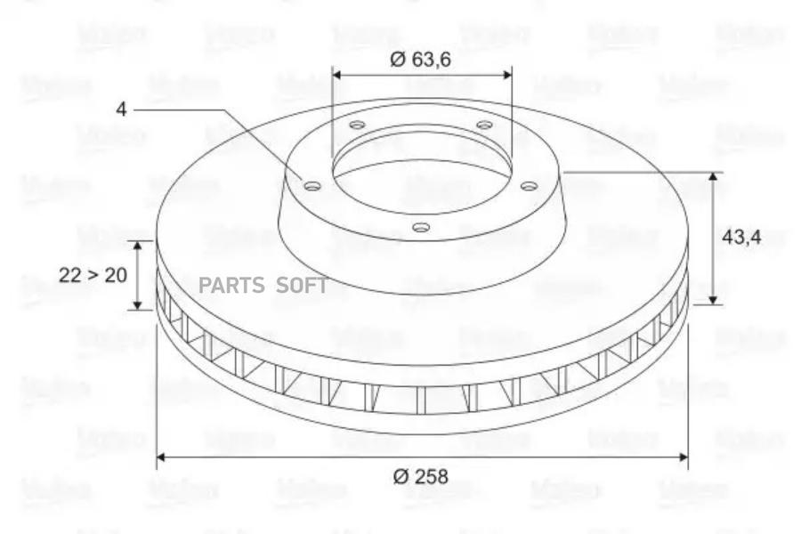 

Диск торм.FORD FOCUS (258x22) вентилируемые 1шт