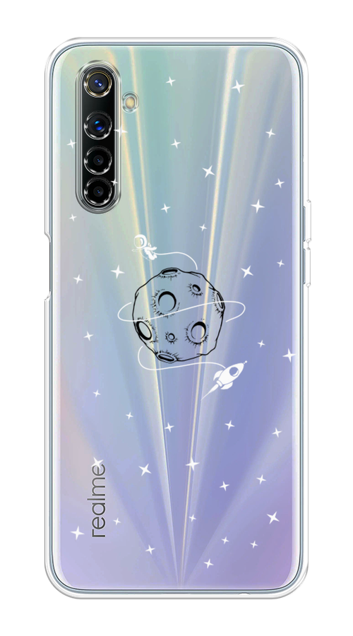 

Чехол на Realme 6 "Полет вокруг луны", Белый;серый;черный, 252750-2