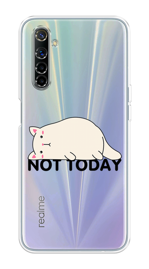 

Чехол на Realme 6 "Cat not today", Белый;розовый;черный, 252750-1