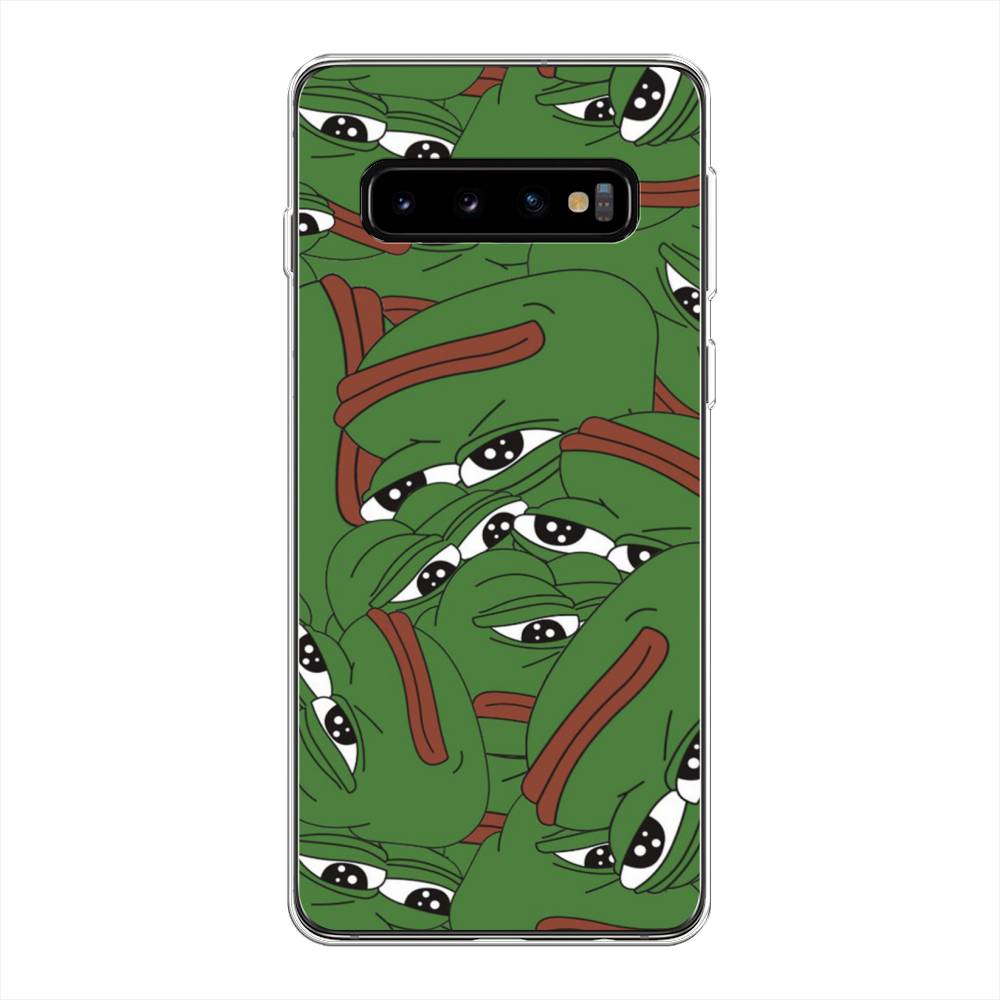 фото Силиконовый чехол "печальный frog" на samsung galaxy s10 + awog