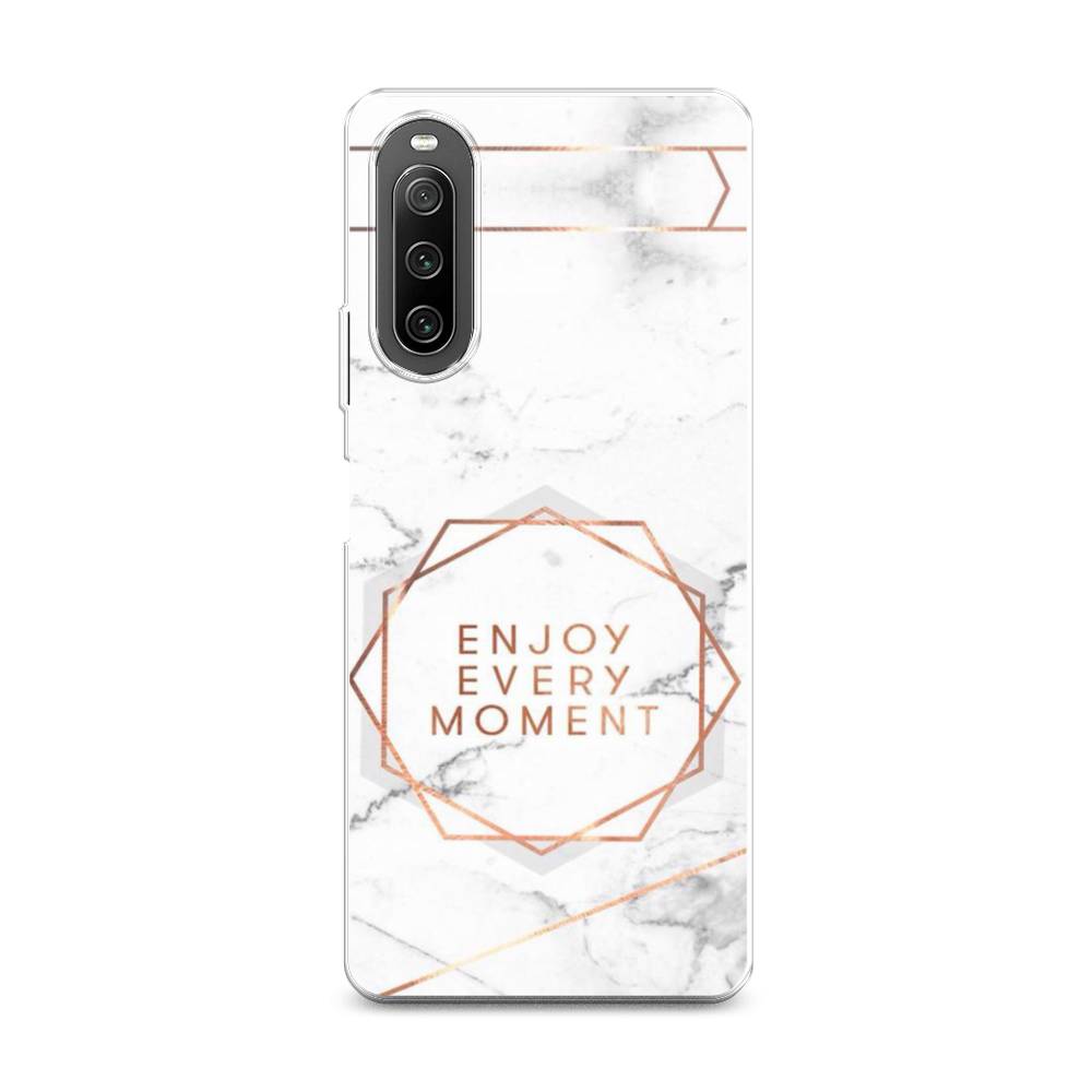 фото Силиконовый чехол "enjoy every moment мрамор" на sony xperia 10 iv awog