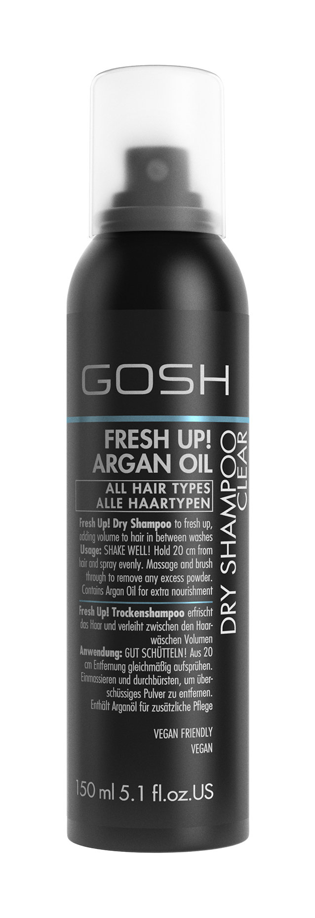 Сухой шампунь Gosh Fresh Up! Argan Oil Dry Shampoo Clear 150 мл, GOSH COPENHAGEN  - Купить