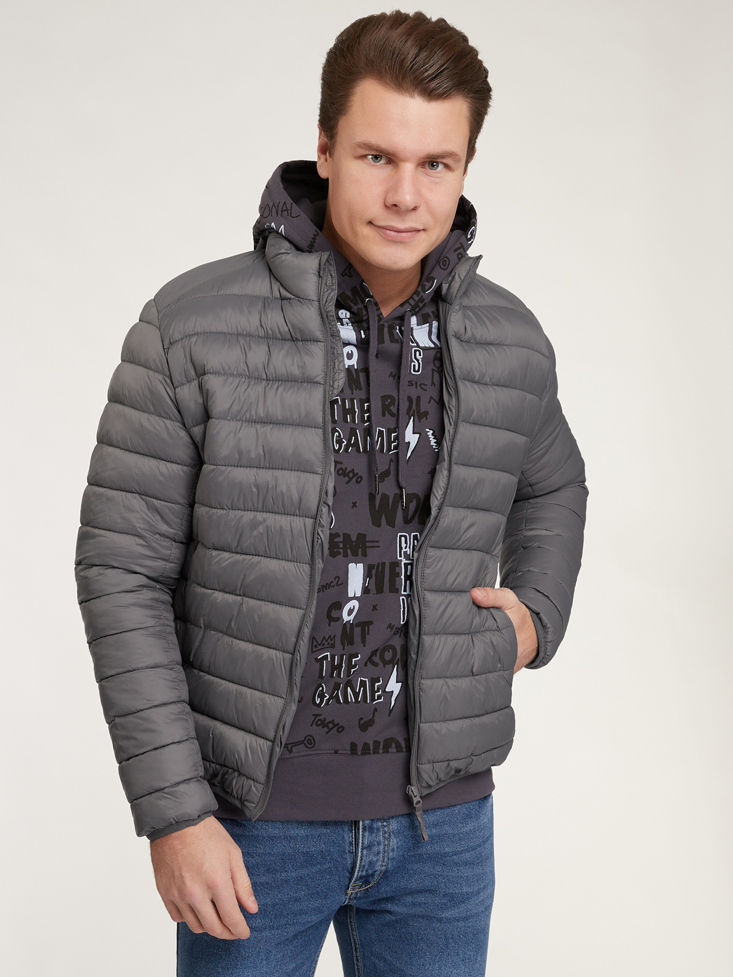 

Куртка мужская oodji 1B121001M серая XL, Серый, 1B121001M