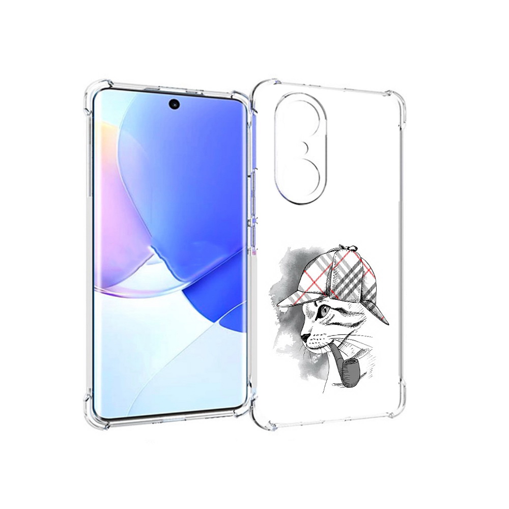 Чехол MyPads Tocco для Honor 60 Pro кошка с трубкой
