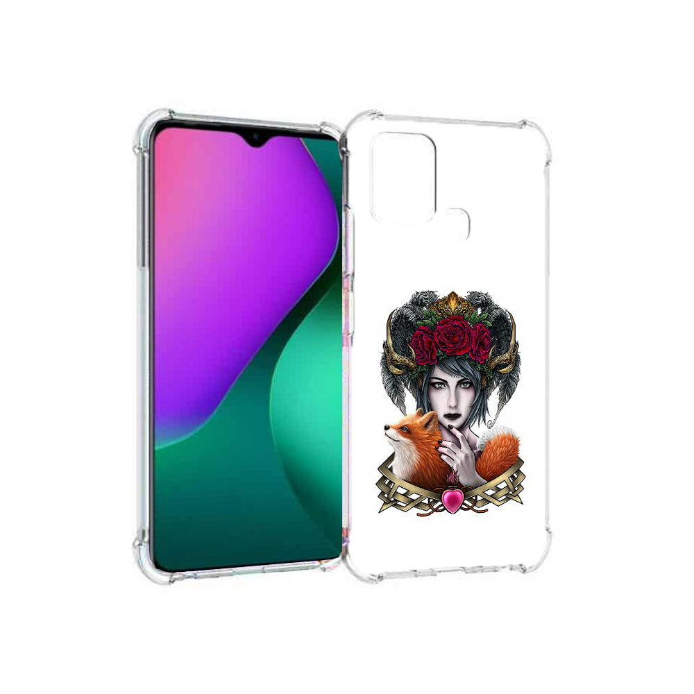 

Чехол MyPads Tocco для Infinix Hot 10 Play девушка с лисой, Прозрачный, Tocco