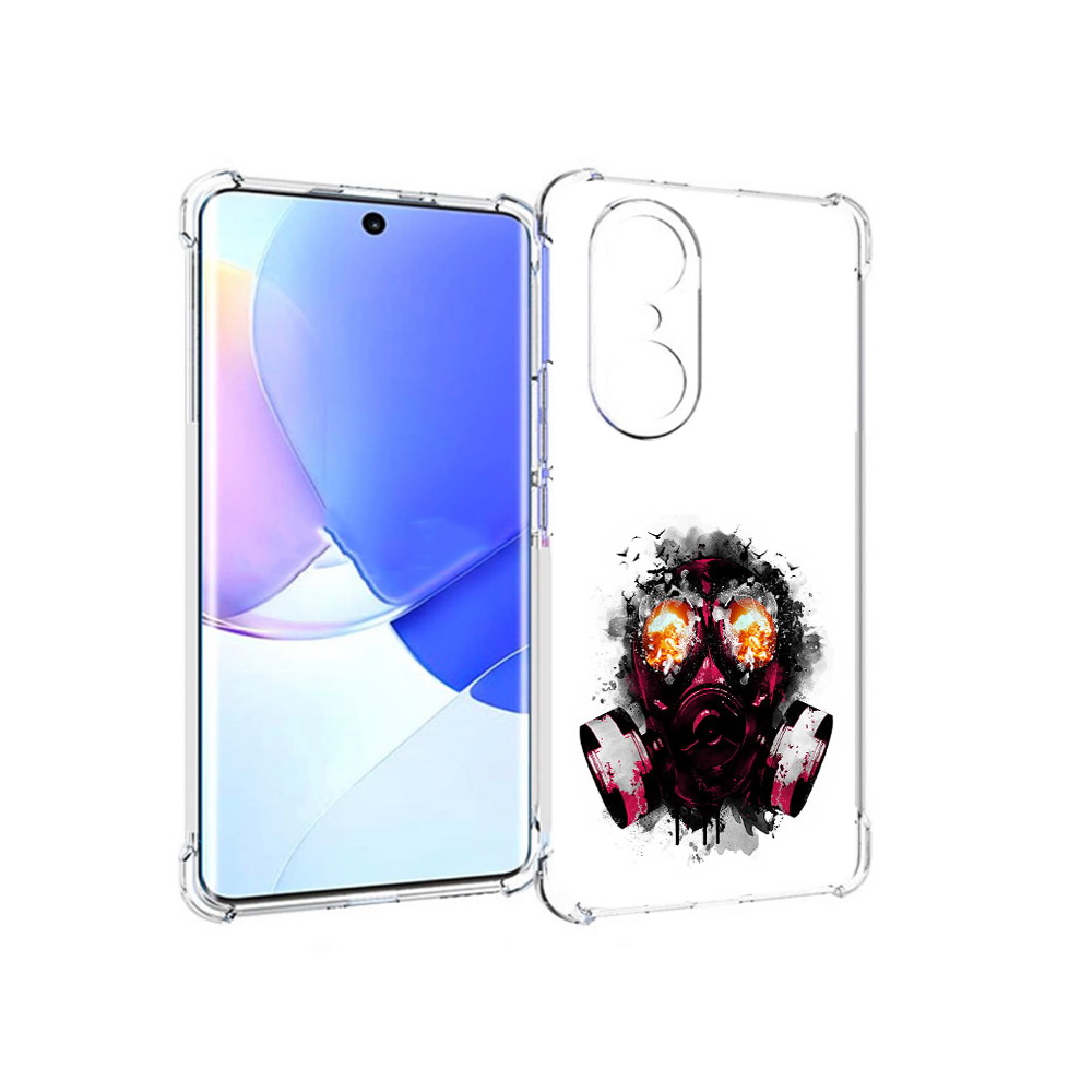 

Чехол MyPads Tocco для Honor 60 Pro красный противогаз, Прозрачный, Tocco