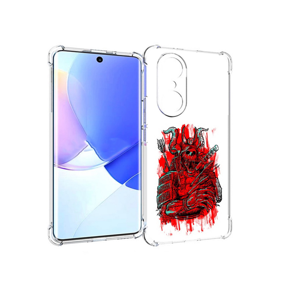 

Чехол MyPads Tocco для Honor 60 Pro красный скелет воин, Прозрачный, Tocco