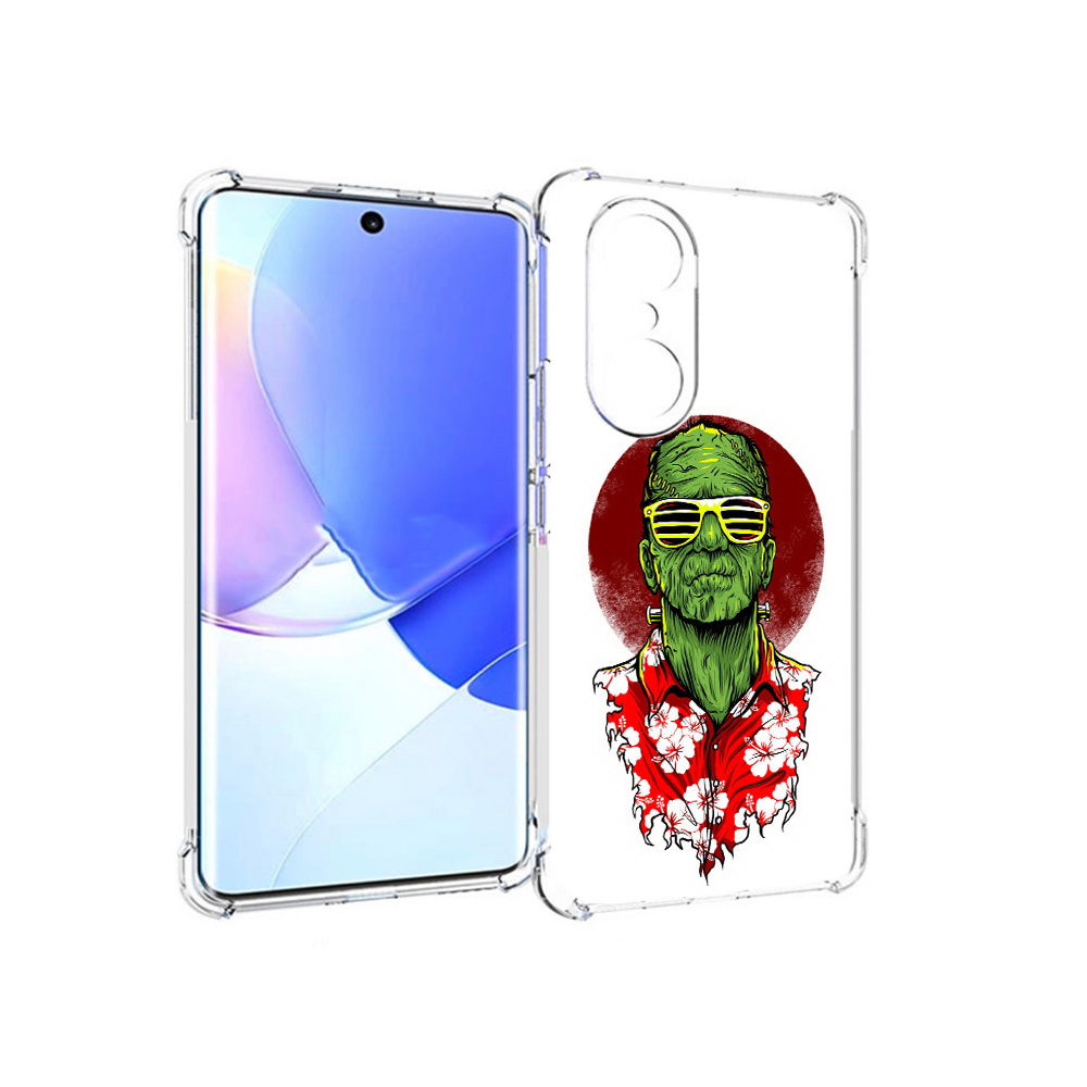 

Чехол MyPads Tocco для Honor 60 Pro крутой зеленый мужчина в очках, Прозрачный, Tocco