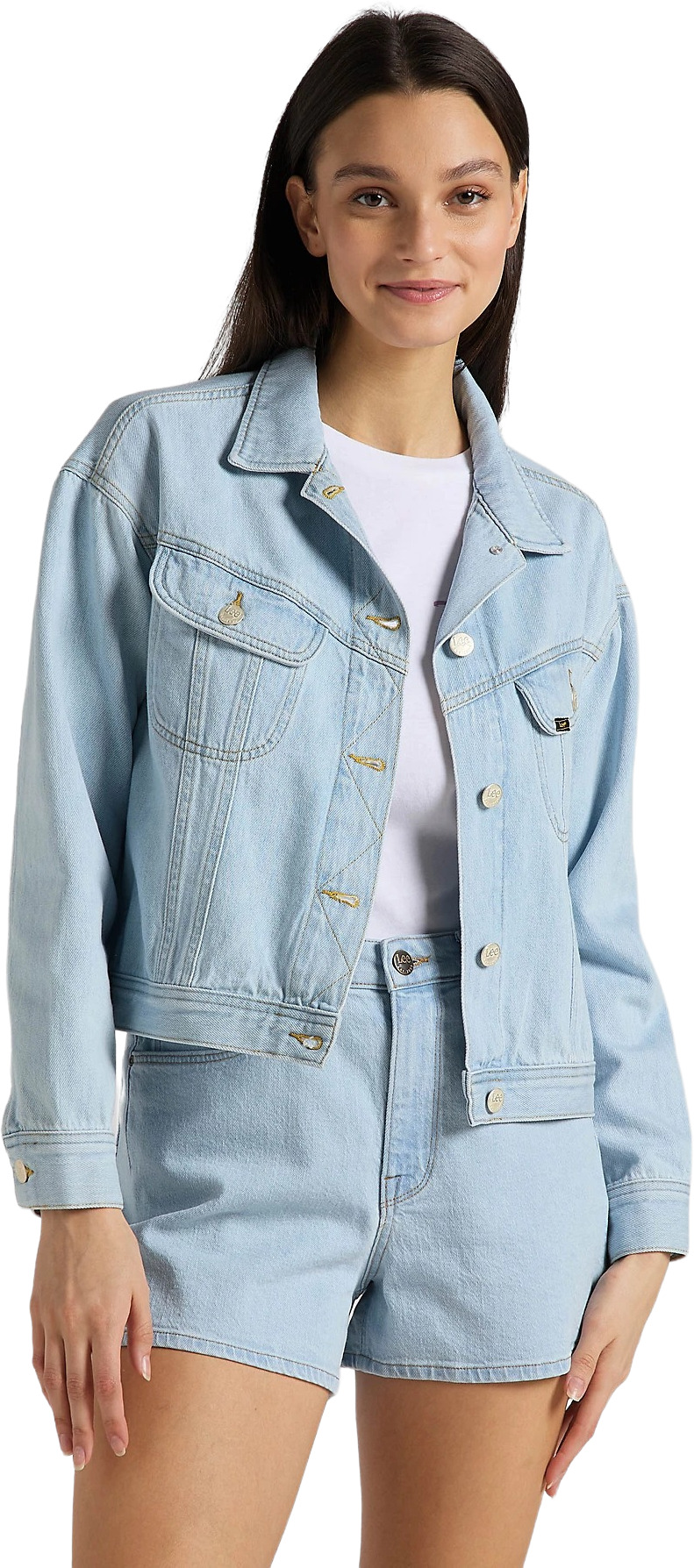 

Джинсовая куртка женская Lee Relaxed Rider Jacket голубая 40, Relaxed Rider Jacket