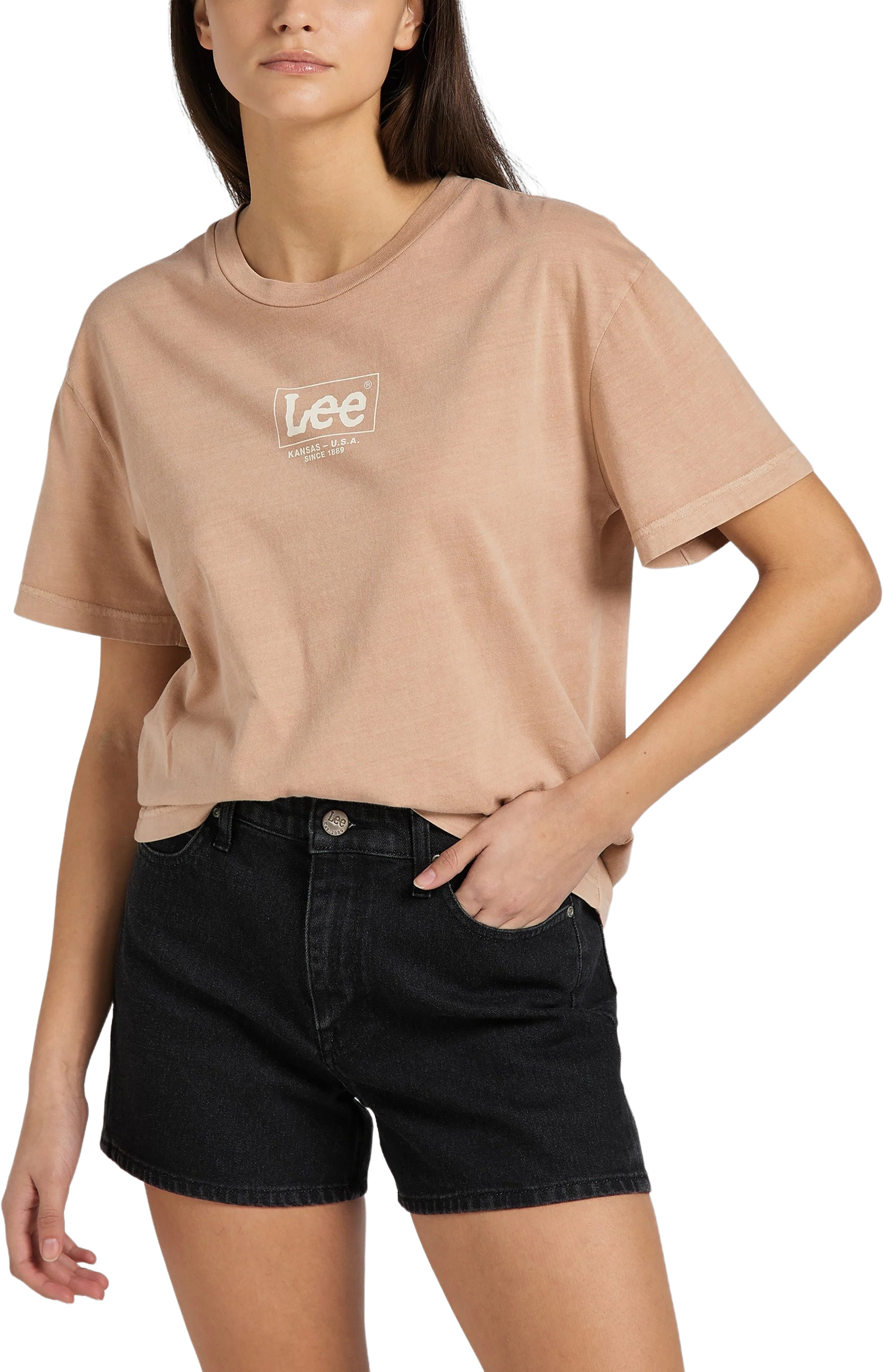 

Футболка женская Lee Women Crew Neck Tee розовая 52, Women Crew Neck Tee
