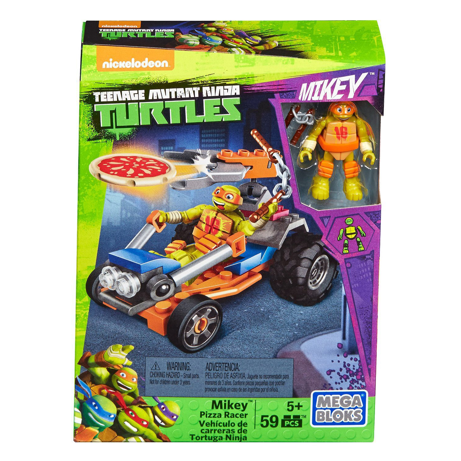 Конструктор MegaBloks Mutant Ninja Turtles - Mikey Pizza Racer, 59 деталей