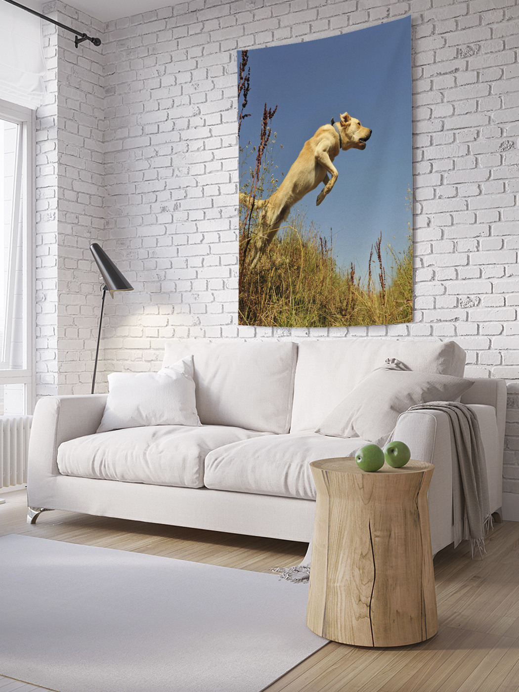 

Вертикальное фотопанно на стену JoyArty Пес в прыжке 150x200 см, Пес в прыжке