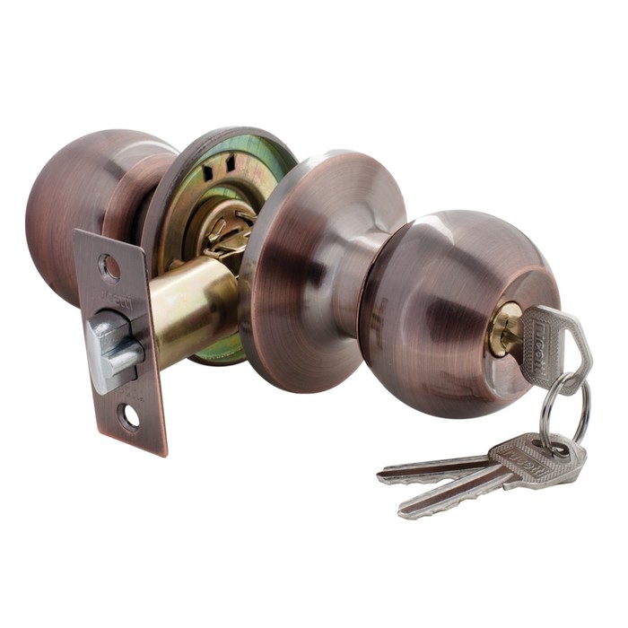 

Ручка защелка RUCETTI HK-01 L AC, ключ-завертка, цвет античная медь