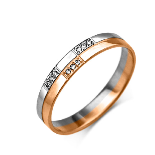 

Кольцо обручальное из золота р. 17 PLATINA jewelry 01-1234-00-101-1111-30, бриллиант, 01-1234-00-101-1111-30