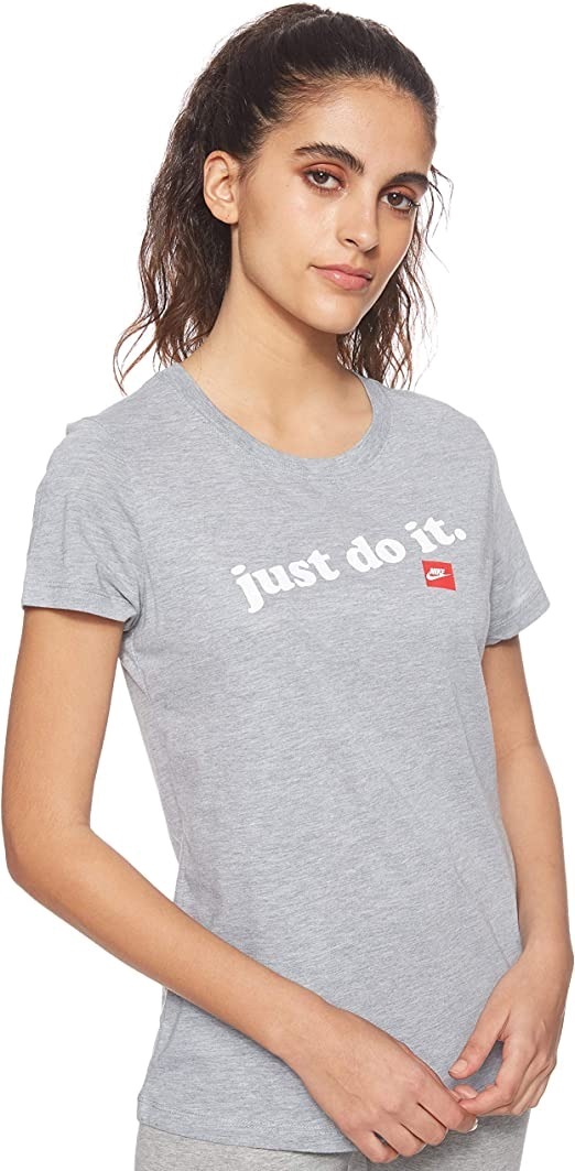 

Футболка женская Nike W Sportswear Just Do It Tee серая M, W Sportswear Just Do It Tee