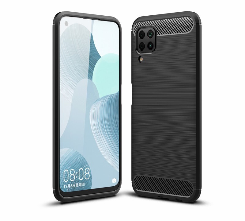 

Чехол силиконовый для Huawei P40 Lite / Nova 6 SE Carbon series черный, Huawei P40 Lite / Nova 6 SE