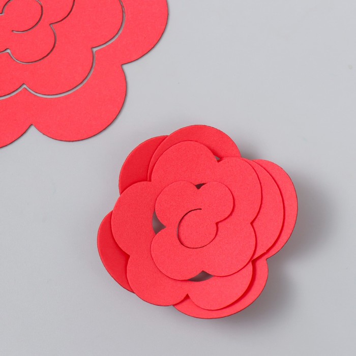 Заготовка из фоамирана Цветок завиток 10х9,5 см набор 5 шт. красный