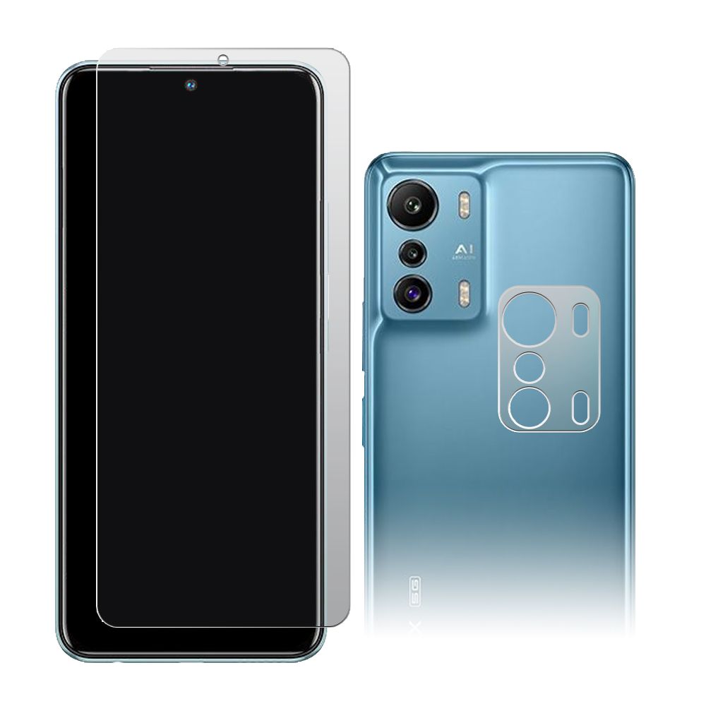 

Стекло защитное гибридное МАТОВОЕ Krutoff для Infinix Zero 5G + защита блока камер
