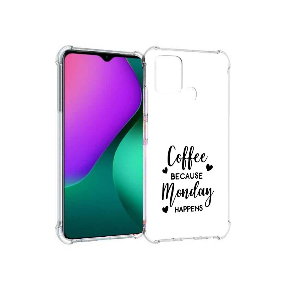 

Чехол MyPads Tocco для Infinix Hot 10 Play кофе и понедельник стал счастливым, Прозрачный, Tocco