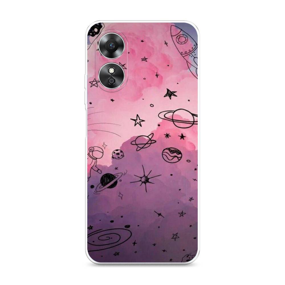 

Чехол Awog на Oppo A17 "Радуга планет 3", Черный;розовый, 2512050-4
