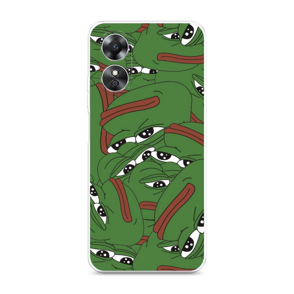 

Чехол Awog на Oppo A17 "Печальный frog", Зеленый;белый, 2512050-9