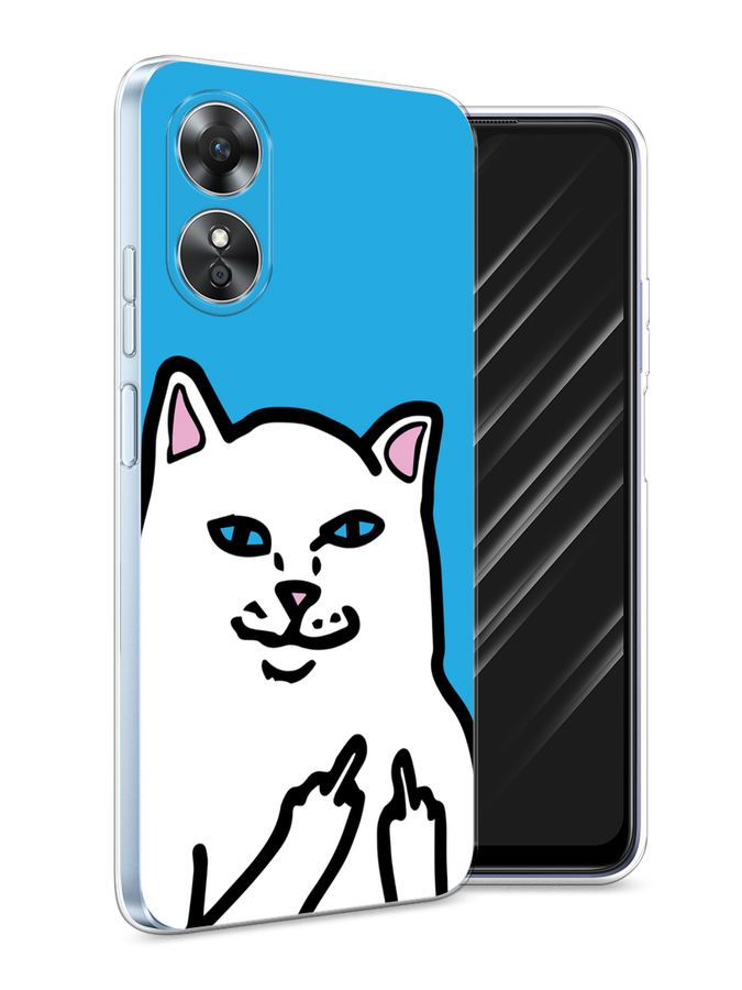 

Чехол Awog на Oppo A17 "Кот жесть", Белый;голубой;черный, 2512050-9