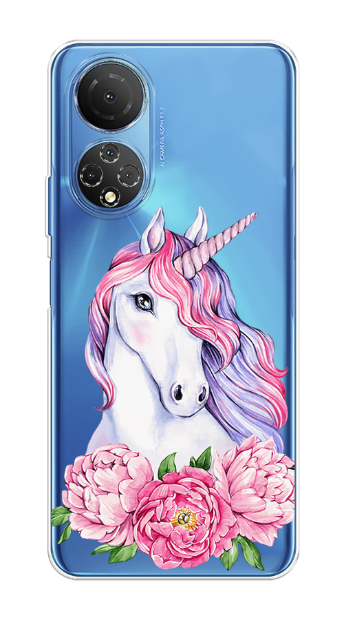

Чехол на Honor X7 2022 "Единорог с пионами", Розовый;белый;зеленый, 6108850-1