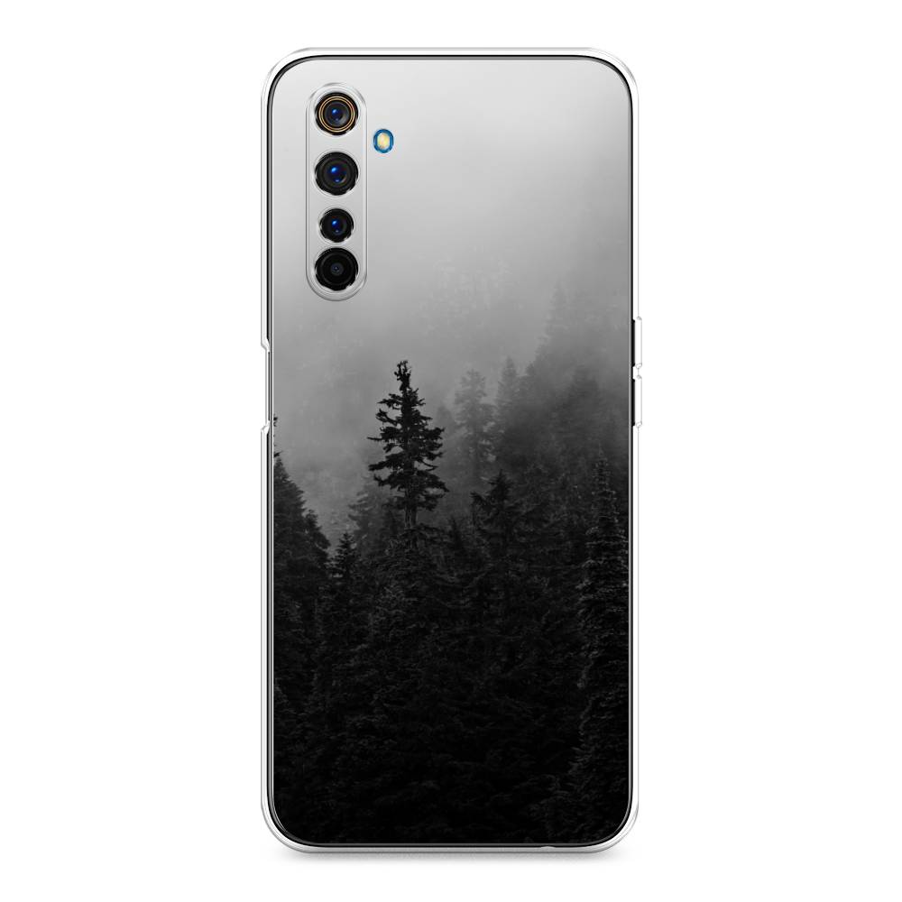 

Чехол на Realme 6 Pro "Туманный лес", Серый;черный, 252850-2