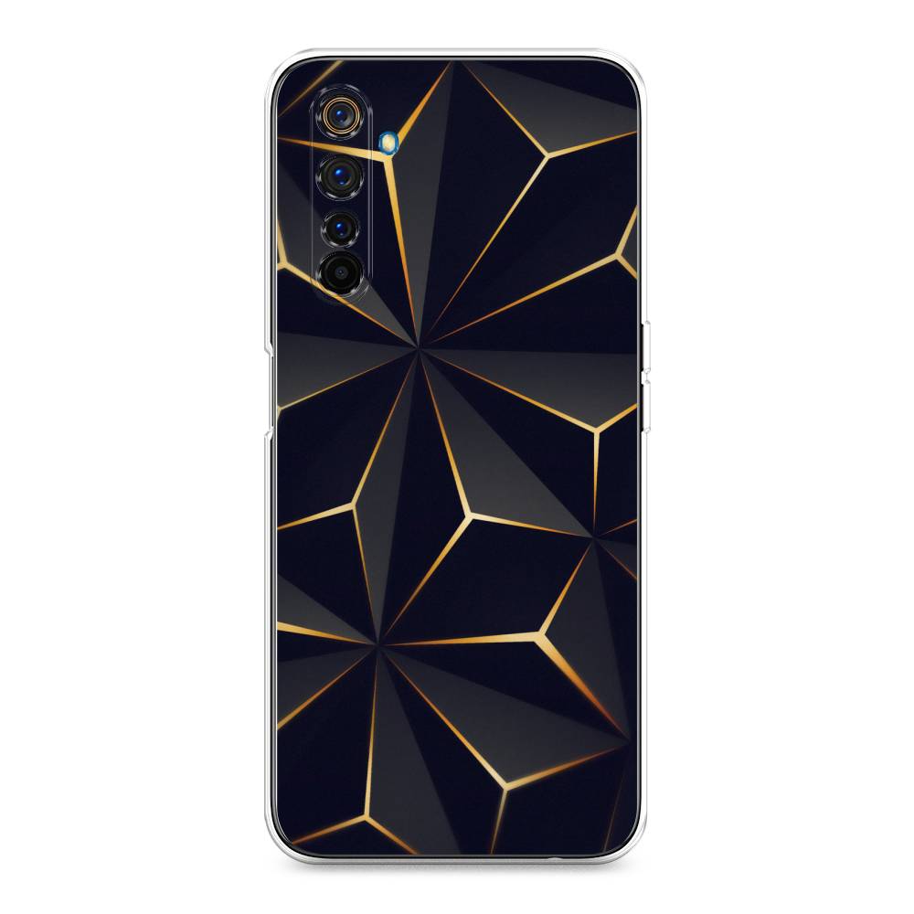

Чехол на Realme 6 Pro "Черные полигоны", Золотистый;черный, 252850-3