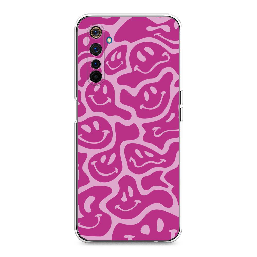 

Чехол на Realme 6 Pro "Расплывчатые смайлики розовые", Фиолетовый, 252850-6