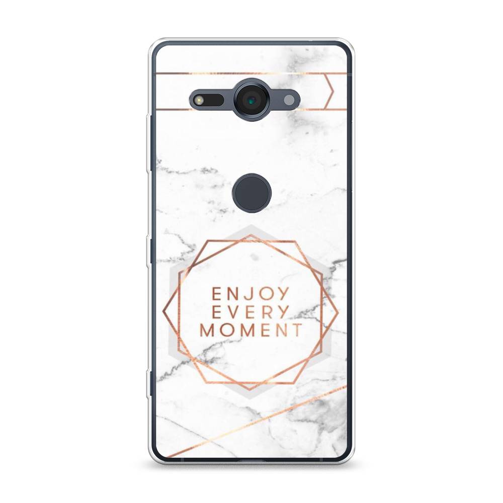 фото Силиконовый чехол "enjoy every moment мрамор" на sony xperia xz2 compact awog