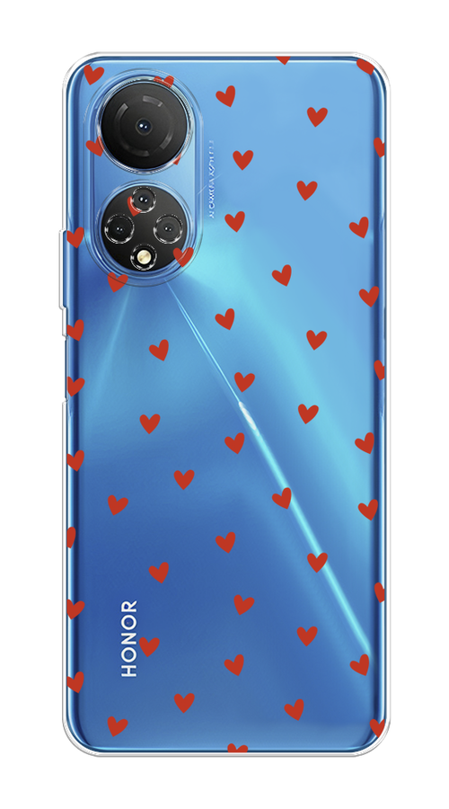 

Чехол на Honor X7 2022 "Red hearts", Красный;прозрачный, 6108850-1