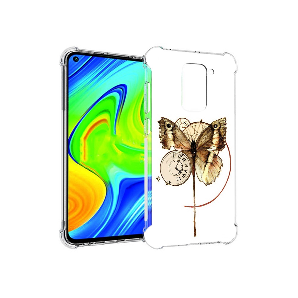 Чехол MyPads Tocco для Xiaomi Redmi Note 9 старинные часы с бабочкой (PT150805.258.622)