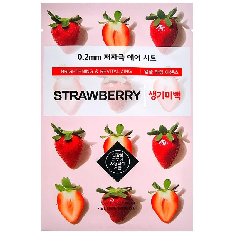 Маска для лица Etude 0,2 Therapy Air Mask Strawberry 20 мл veve крем скраб для лица strawberry yogurt 100 0