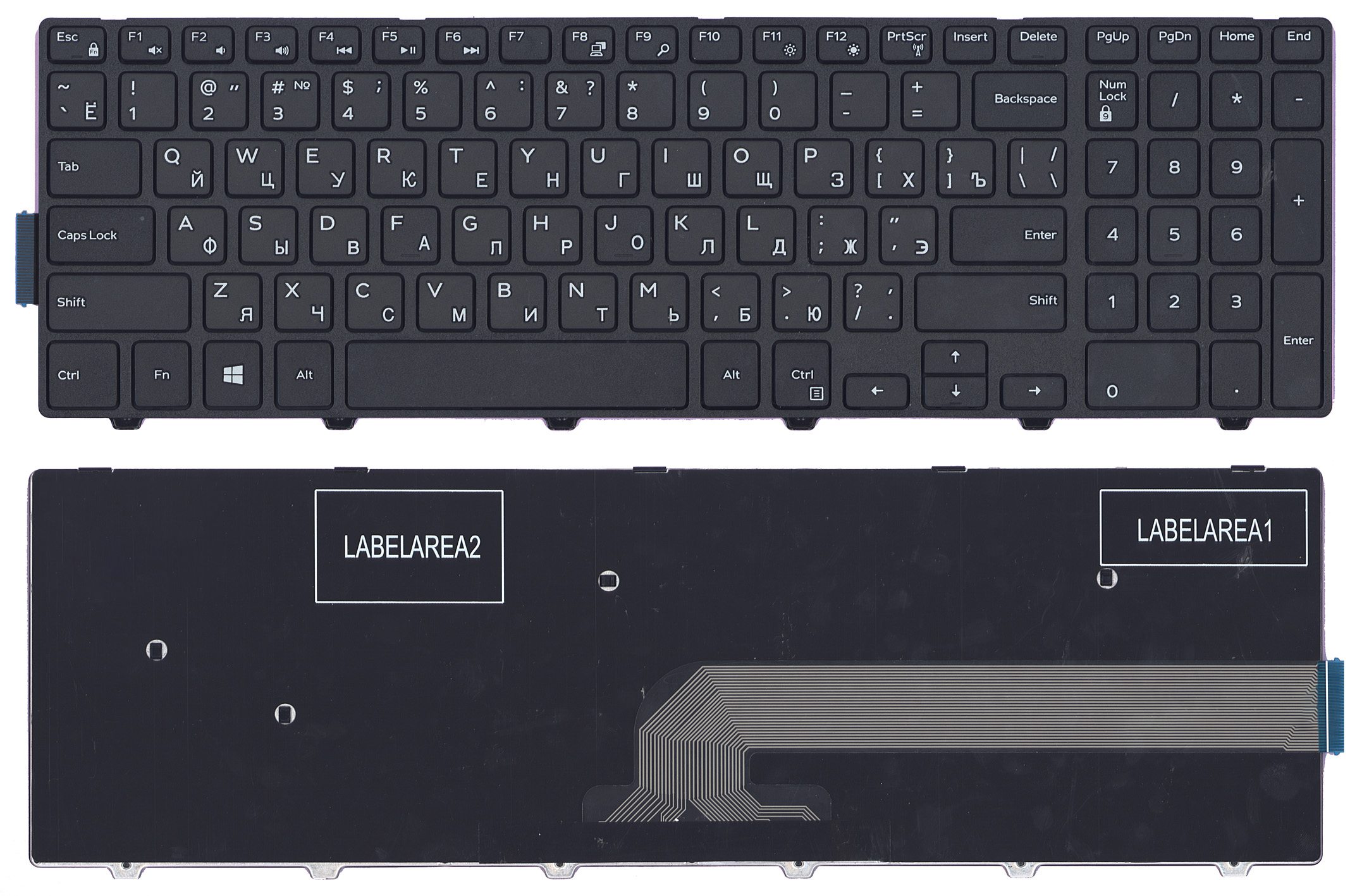Клавиатура для ноутбука Dell Inspiron 15-5000 5547 5521 5542 черная с рамкой