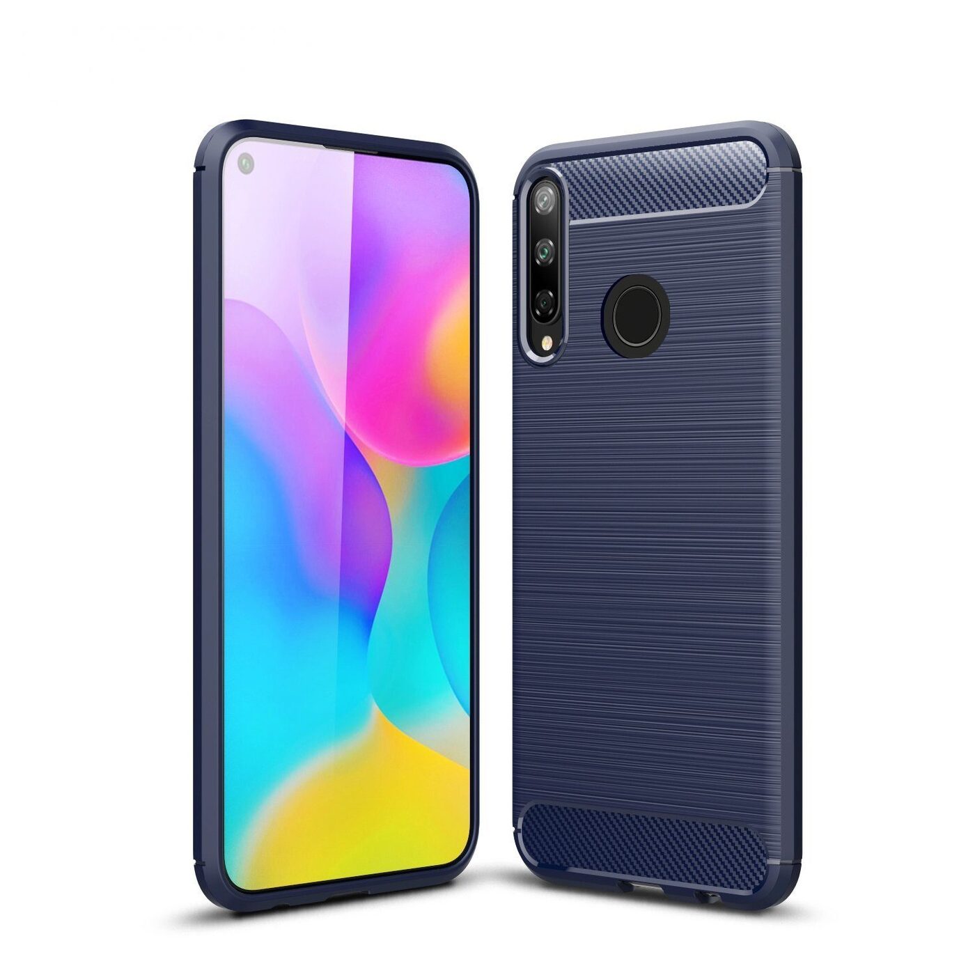 

Чехол силиконовый для Huawei P40 Lite E Carbon series синий, Huawei P40 Lite E